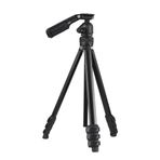 Camnoon 141 cm/55,5 inç taşınabilir fotoğraf tripodu, 4 parçalı teleskopik ayak, 360° döner başlık, saplı 3 kg taşıma kapasitesi, DSLR kameralar, video kameralar, akıllı telefonlar için telefon klipsi