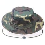 Camo Jungle Benny Şapka Güneş Koruyucu Yuvarlak Kenarlı Şapka Açık Hava Eğlence Dağcılık Balıkçılık Yürüyüş Bahçe Plaj (Koyu Yeşil)