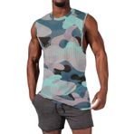 Camo kolsuz T shirt erkekler için artı boyutu erkek Tank Top fantezi spor siyah yelek erkekler spor koşu eğitim kas atletler, mavi, S