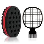 CAMOT 2 adet Afro Twist saç tarağı ve saç süngeri erkekler kadınlar için bukleler, saç süngeri yükseltme seti, saç için kıvırmak sünger fırça ve berber ve kişisel kıvırmak için büküm tarak