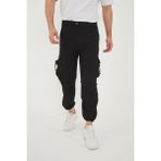 Camp Scoutland CAMP550 Outdoor Tactical Kargo Cepli Ayarlanabilir Paçalı Oversize Erkek Jogger Yürüyüş Pantolonu - Siyah - 30