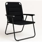 Campair Taşınabilir Alüminyum Kamp Sandalyesi – Air Mesh Comfort+ Konforlu Katlanır Koltuk - Standart - Siyah
