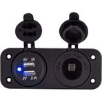 Campasist 5V/1A +2.1A Çift Usb ve 12V Kapaklı Çakmaklık Girişi