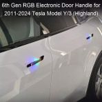 Campasist Tesla Kablosuz Otomatik Elektrikli Işıklı Araba Dış Kapı Kolu Için Model Y, 3, Y, Juniper ve 3 Highland 2020-2025 (4 Adet Kapı Için)