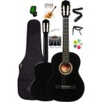 Campbell CE-54BK 3/4 Klasik Gitar Siyah - Sap Ayarlı Full Set (7-14 Yaş)
