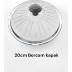 Campout 20CM Tencere Tava Borcam Kapak Küçük Sahan Tava Tencere Uyumlu Isıya Dayanıklı Cam Kapak