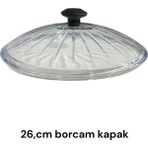 Campout 26CM Isıya Dayanıklı Borcam Kapak Tencere Tava Kapağı Tekli Cam Kapak 26CM