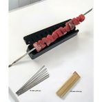 Campout Şişmatik Şiş Kebap Kalıbı Et Tavuk Ciğermatik Aparatı 10AD Galvaniz, Şiş 45AD Tahta Şiş