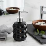 Camsa Beyaz Bubble Design Cam Sıvı Sabunluk - 450 ml Kabartmalı Şık Banyo ve Mutfak Sabunluğu (7x12 cm) (5065 - SİYAH)
