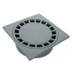 Çamur Kovalı Yer Süzgeci 25 X 25 Cm - Ø 100 Lük Alttan Çıkış Yer Sifonu Yuvarlak Kapak