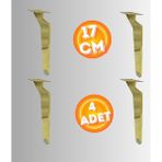 Can Aksesuar 17 cm Metal Tabanca Ayak Koltuk Ayağı Mobilya Ayağı Ünite Ayağı Konsol Ayağı Puf Berjer Ayağı ( 4 Adet ) - Gold