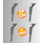 Can Aksesuar 20 cm Metal Tabanca Ayak Koltuk Ayağı Mobilya Ayağı Ünite Ayağı Konsol Ayağı Puf Berjer Ayağı ( 4 Adet ) - Krom