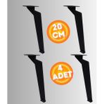 Can Aksesuar 20 cm Metal Tabanca Ayak Koltuk Ayağı Mobilya Ayağı Ünite Ayağı Konsol Ayağı Puf Berjer Ayağı ( 4 Adet ) - Siyah