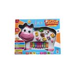 Can Ali Toys Rengarenk Pilli Işıklı Şarkılı Soru Cevaplı Türkçe Hayvan Sesli Çiftlik Hayvanlı Inek Piyano 3278