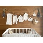 Can Baby Kalp Desenli 7 Parça Yenidoğan Hastane Çıkışı Seti – %100 Pamuk – Unisex Bebek Seti - Beyaz-001 - 0 - 3 Ay