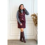 Çan Çelik Örme Etek - Bordo - 3XL