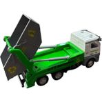 Can-Em Oyuncak Oyuncak Çöp Kamyonu Konteyner Kaldırmalı – 15 cm Mini Sanitation Truck - Beyaz - Yeşil