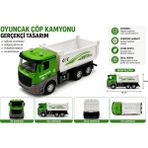 Can-Em Oyuncak Oyuncak Damperli Kamyon 15 cm – Açılabilir Kasa - Beyaz - Yeşil