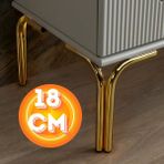 Can Metal 18 cm Metal Magnolia Koltuk Ayağı Mobilya Ayağı Ünite Ayağı Konsol Ayağı Puf Berjer Ayağı - Gold