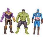 Can Oyuncak Thanos, Hulk, Captian America 3'lü Işıklı Avengers Seti 16CM.