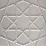 Can Seramik - 20*20 Cm. Beyaz Kabartmalı Selçuklu Yıldızı Çini Karo (5 Li 1 Paket)