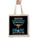 Can T Buy Happiness You Can Buy A Drone Distressed Bez Çanta Uzun Saplı - Açık Bej - 40 X 40