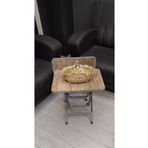 Can Vista Home Katlanabilir Ceviz Mermer 2'li Zigon Sehpa