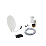 Canak Anten Lnb2(Cıftlı) 35 Metre Kablo Hd Uydu Alicisi Canak Anten Set
