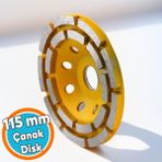 Çanak Disk Beton Mermer Granit Taşlama Elmas Yüzey Silme Temizleme Çift Sıra Segmanlı 115 mm - Renkli
