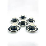 Çanak Sepeti Porselen 6 Kişilik Puanlı Kahve Fincanı Takımı 80ML - 6 Adet - 80 ml - Siyah - Beyaz