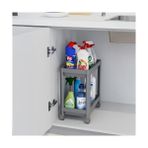 Canarino 2 Katlı Tekerlekli Tezgah Altı Düzenleyici, Mutfak, Banyo, Ardiye ve Depo Için Yer Tasarruflu Depolama Rafı | Kompakt ve Pratik Tasarım (40X36X23CM) (Gri) - Option-1