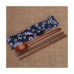 Canarino Ahşap Sofra Takımı, Yeniden Kullanılabilir Bambu Tarzı Sofra Seyahat Gereçleri Ev, Kaşık Çubukları Sofra Takımı, Seyahat, Kamp, Ofis Için Kılıflı Taşınabilir Gereçler Çatal Bıçak Seti - Option-1