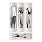 Canarino Flexispace 899410 Mutfak Gereçleri Için Çekmece Düzenleyici, Plastik, Beyaz, 37 x 22,2 x 4,5 cm - Kestane Akaju - Option-1