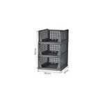 Canarino Life 3 Lü Kayar Raf Organizer Gri Dolap Içi Kıyafet Aksesuar Düzenleyici 45X35 cm MIT1263 - Option-1 - Abanoz