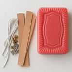 Canarino Ns-Era Sedefli Pembe Renkli Vanilya ve Çilek Kokulu Parafin 500 G, Ahşap Fitil ve Ip Fitil Mum Yapım Seti - Option-1