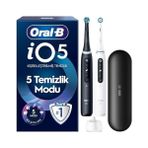 Canarino Oral-B Io5 Şarjlı/elektrikli Diş Fırçası, 2'li Set, Mat Siyah & Beyaz, 2 Fırça Başlığı, Uzun Ömürlü Pil, Premium Seyahat Kabı - Kestane Akaju - Option-1