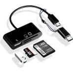 Canarino Type-C Micro USB 3in1 Sd Micrsd Kart Okuyucu Otg Çevirici Kablosu - Option-1