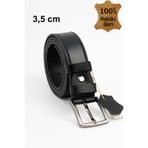 CANARİS %100 Hakiki Deri Çocuk Kemeri 3.5cm Siyah Klasik Kemer