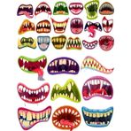 Canavar Ağzı Sticker Set 26 Parça Telefon, Tablet, Defter, Laptop Sticker