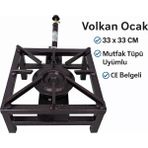Canavar Volkan Ocak 33X33 cm Sanayi Tipi Tek Gözlü Gazlı Ocak | Mutfak Tüp Uyumlu, Ce Belgeli, Dayanıklı Demir Gövde - Kahverengi - 33X33+20CM