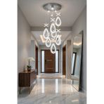 CanAydınlatma 7'Li Krom Damla Sarkıt 3 Renk LED Modern Salon/Antre Avizesi (Beyaz Sarı Günışığı)