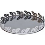 Canba Gümüş Ginkolu Yuvarlak Tepsi 38 cm - 1 Adet