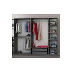 Canbaz Furniture Esla Modüllü 5 Cam Kapaklı Giyinme Dolabı %100 Mdf (kurulum Dahil) ANTRASİT