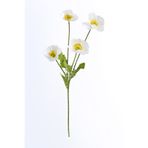 CANBOTANİK Yapay Çiçek 4lü Gelincik Dalı 60 cm Beyaz