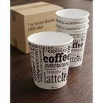 Cancup 500 Adet 7 Oz Karton Bardak Ekonomik Paket Tek Kullanımlık Kağıt Bardak Sıcak & Soğuk Uyumlu