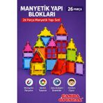 Canda Oyuncak 26 Parça Manyetik Magnet Renkli Yapı Blokları