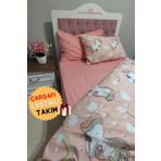 CANDAN ÇEYİZ Lastikli Çarşaflı Tek Kişilik Nevresim Takımı Unicorn Çocuk