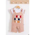Candar 3-6-9-12-18 Ay Erkek Bebek Tulumu Balık Nakışlı Kısa Kollu Turuncu - 1 - 1,5 Yaş