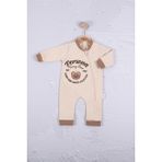 Candar 3-6-9-12 Ay Erkek Bebek Tulum Persona Bear Nakışlı %100 Pamuk Kahverengi