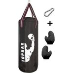 Candar 6-9 Yaş Boks Torbası 50CM Çocuk Boks Torbası Eldiven+Karabina Hediyeli Siyah